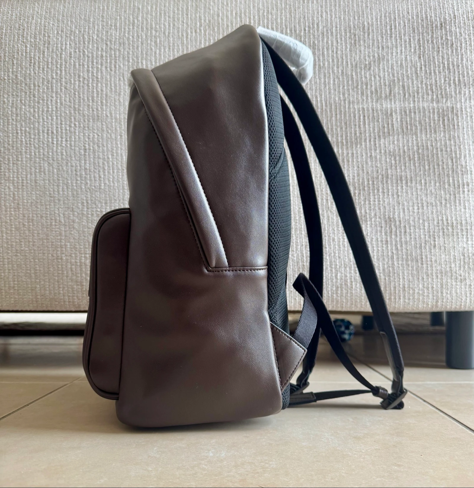 Authentieke Calvin Klein rugzak van bruin leer – photo 12
